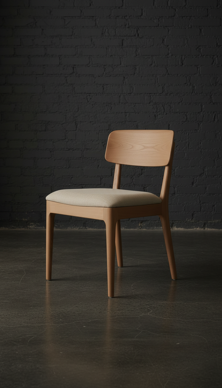Solid Wood Dining Chair in Beige in a new setting