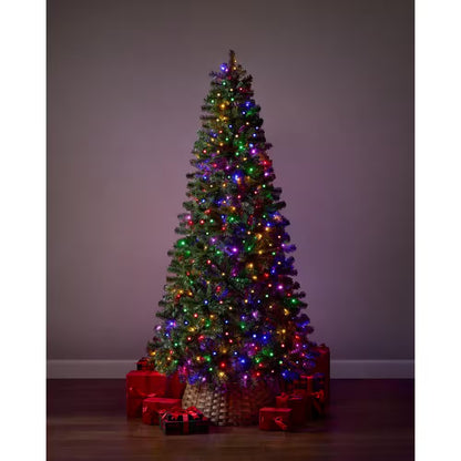 7.5 Ft Festive Pine LED Pre-Lit Artificial Christmas Tree T9