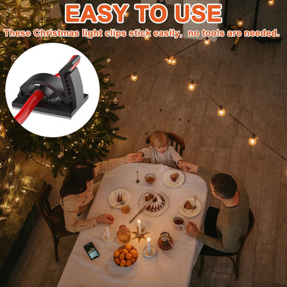 60PCS Hooks for Outdoor String Lights, Waterproof Cable Clips, Heavy Duty