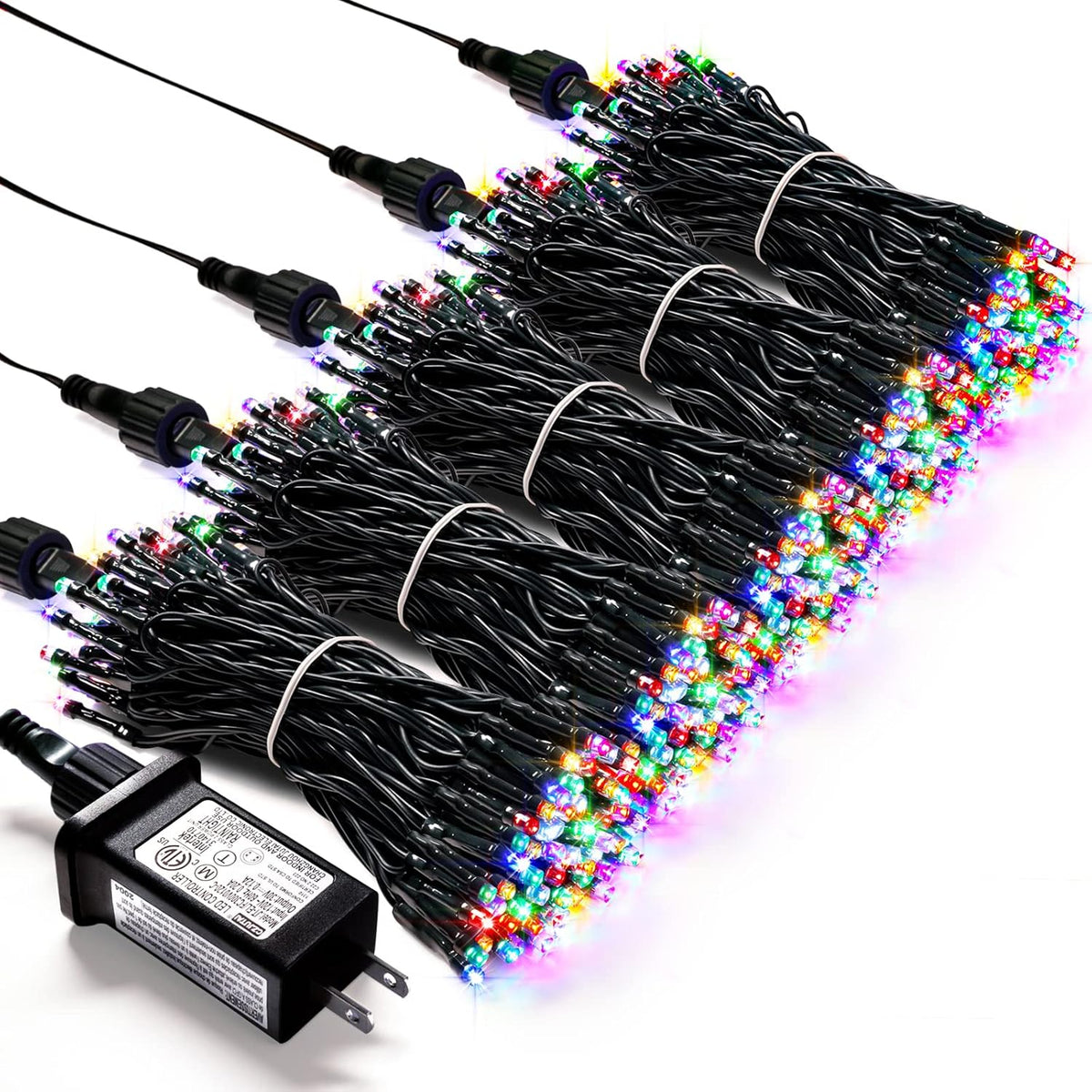 500 LED Multicolor Christmas Tree Lights Plug In
