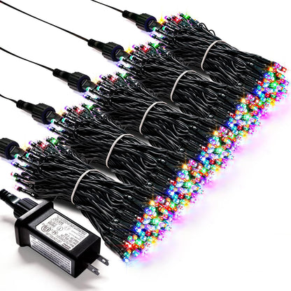 500 LED Multicolor Christmas Tree Lights Plug In