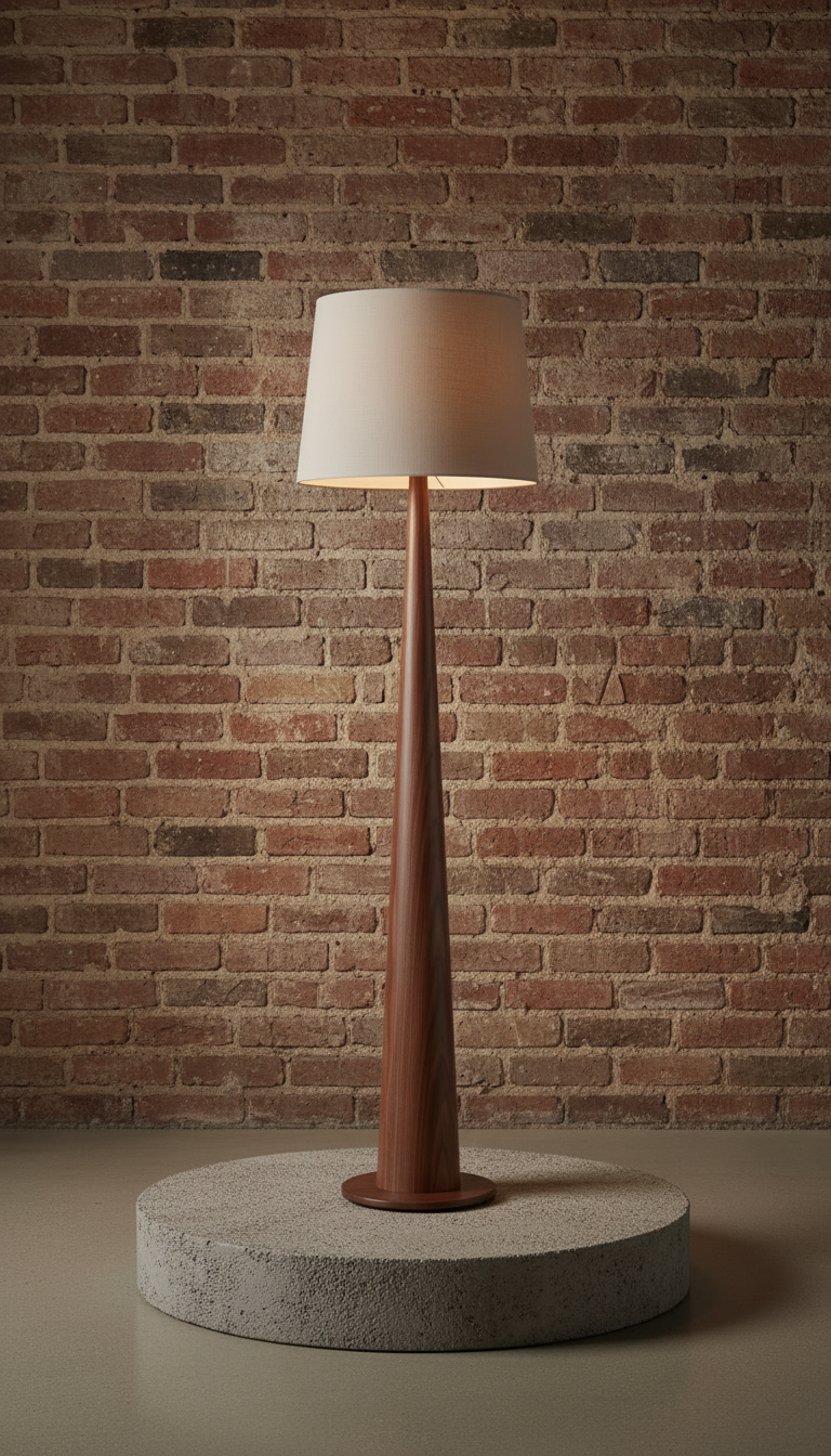 Walnut Wood Floor Lamp in a new setting
