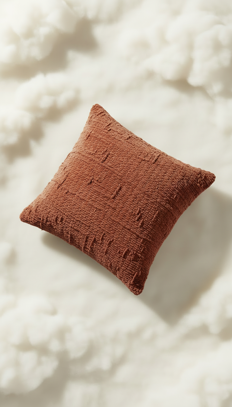 Alternate angle view of Terracotta Throw Pillow