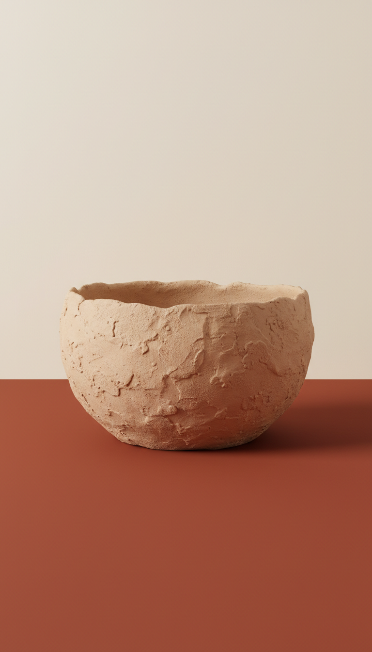 Textured accent bowl, 3/4 angle default for vases and objets d’art to showcase form and surface detail; wall hangings shot...