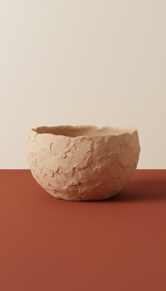 Textured accent bowl, 3/4 angle default for vases and objets d’art to showcase form and surface detail; wall hangings shot...