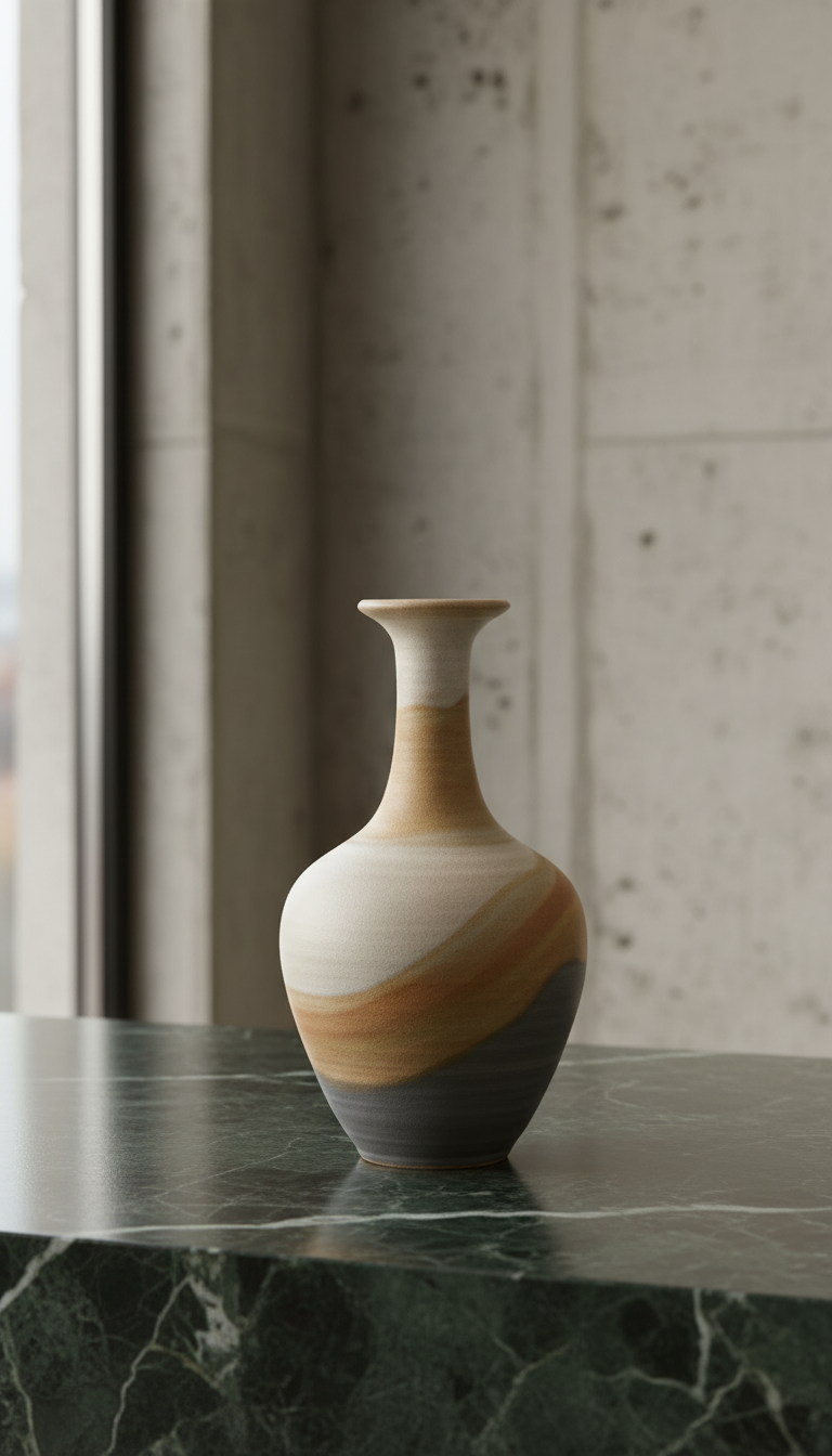 Handcrafted Ceramic Vase In Sand Glaze in a new setting