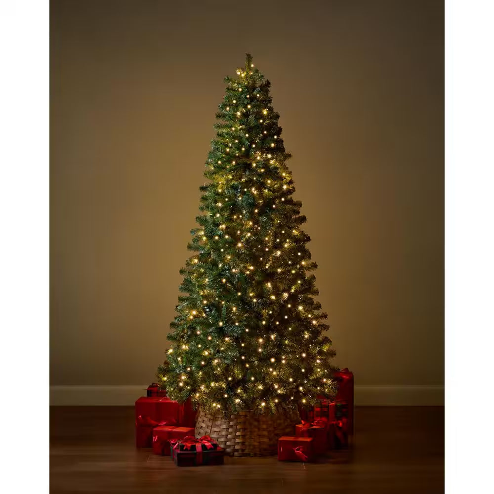 7.5 Ft Festive Pine LED Pre-Lit Artificial Christmas Tree T9