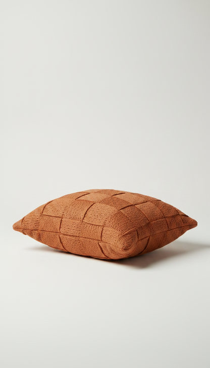 Alternate angle view of Handcrafted Terracotta Cushion