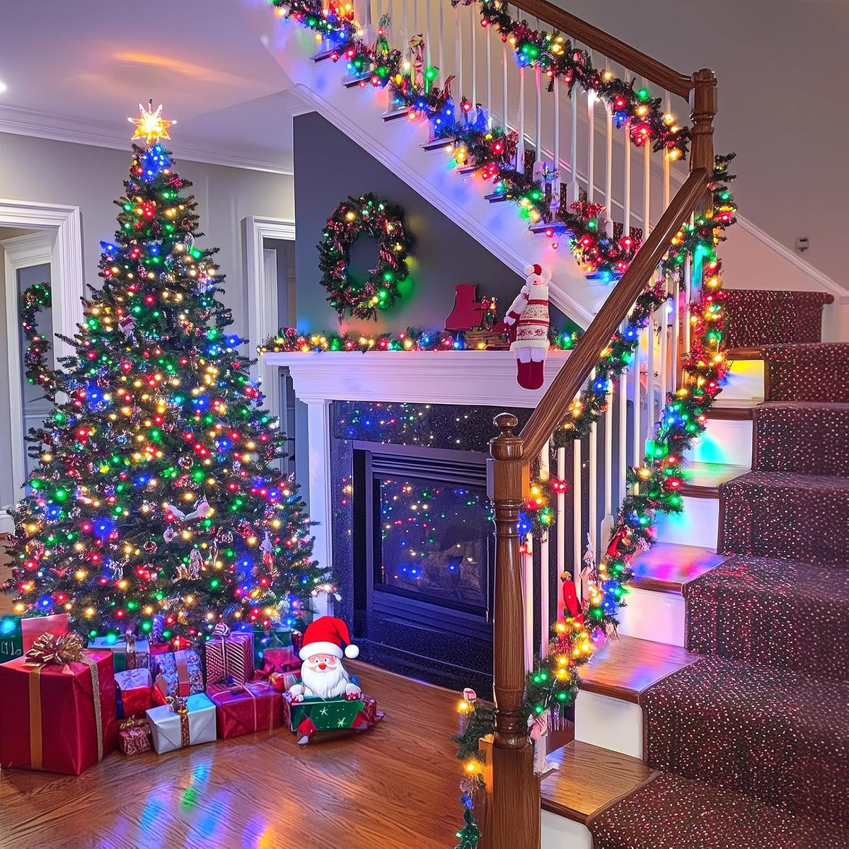 500 LED Multicolor Christmas Tree Lights Plug In