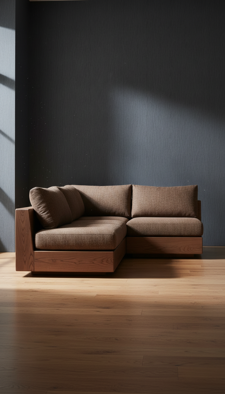 Walnut Brown Modular Sofa in a new setting