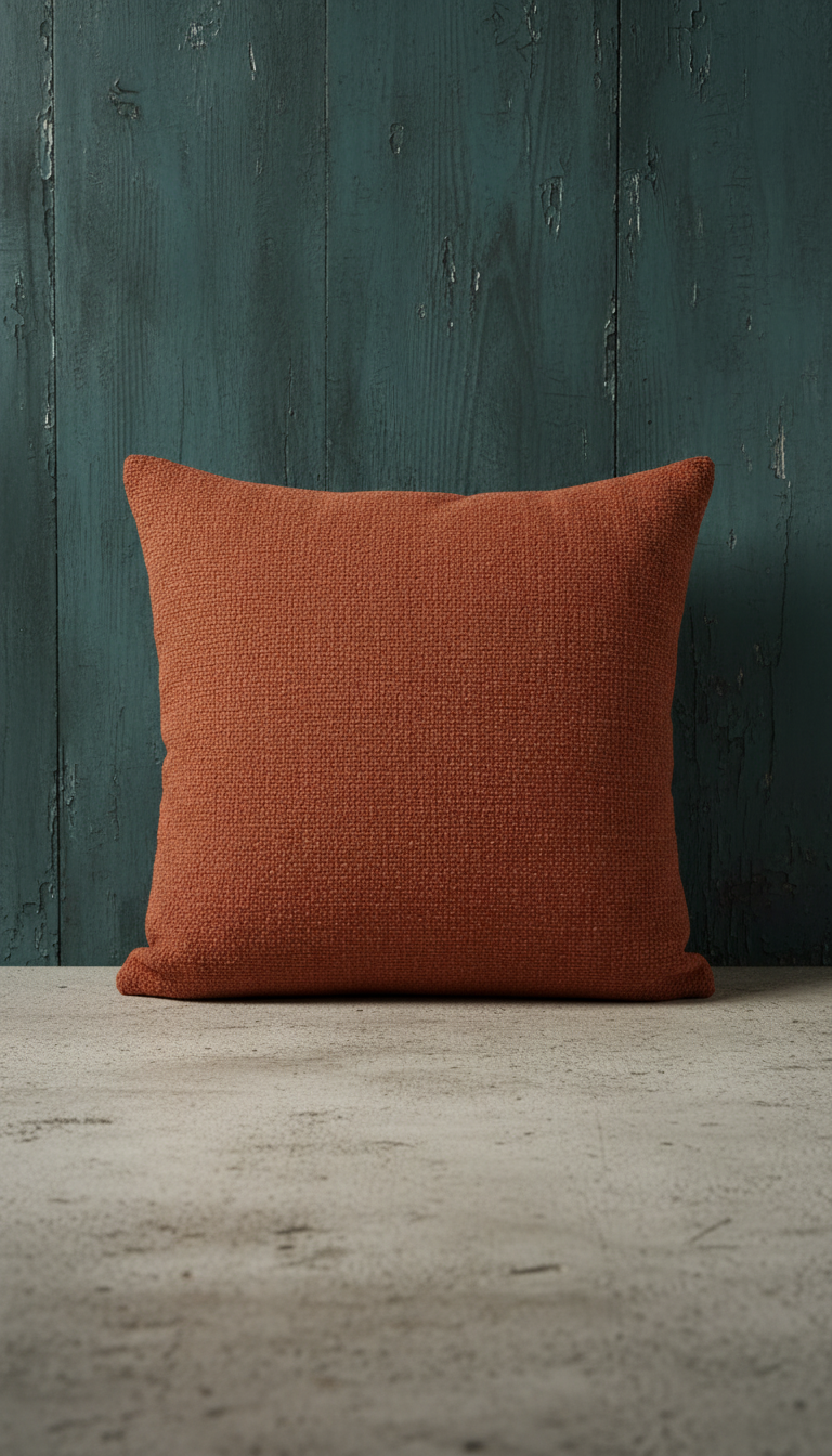 Terracotta Throw Pillow in a new setting