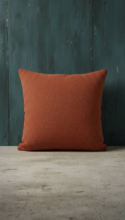 Terracotta Throw Pillow in a new setting